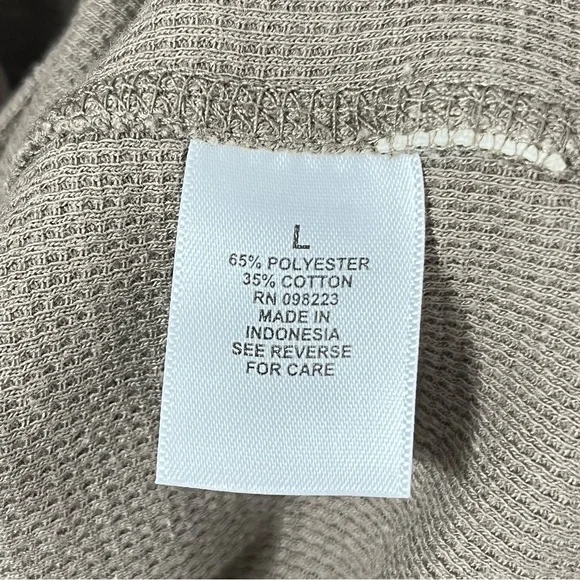 Magellan Outdoors Brown Waffle knit Thermal Crewneck Long Sleeve Tee Size L - Picture 5 of 6